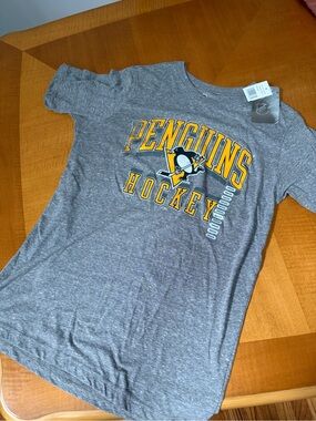 NHL Pittsburgh Penguins Hockey Gray Graphic T-Shirt